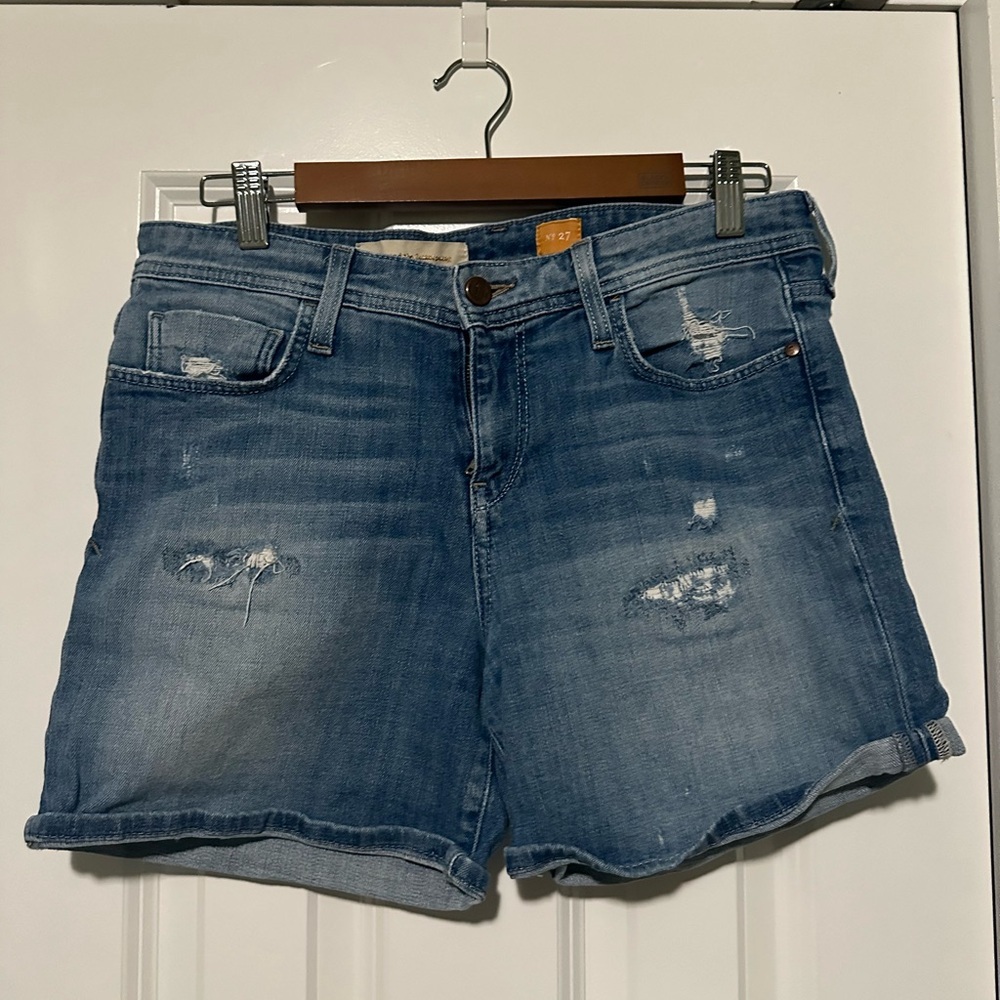 Pilcro and the Letterpress Blue Jean Shorts